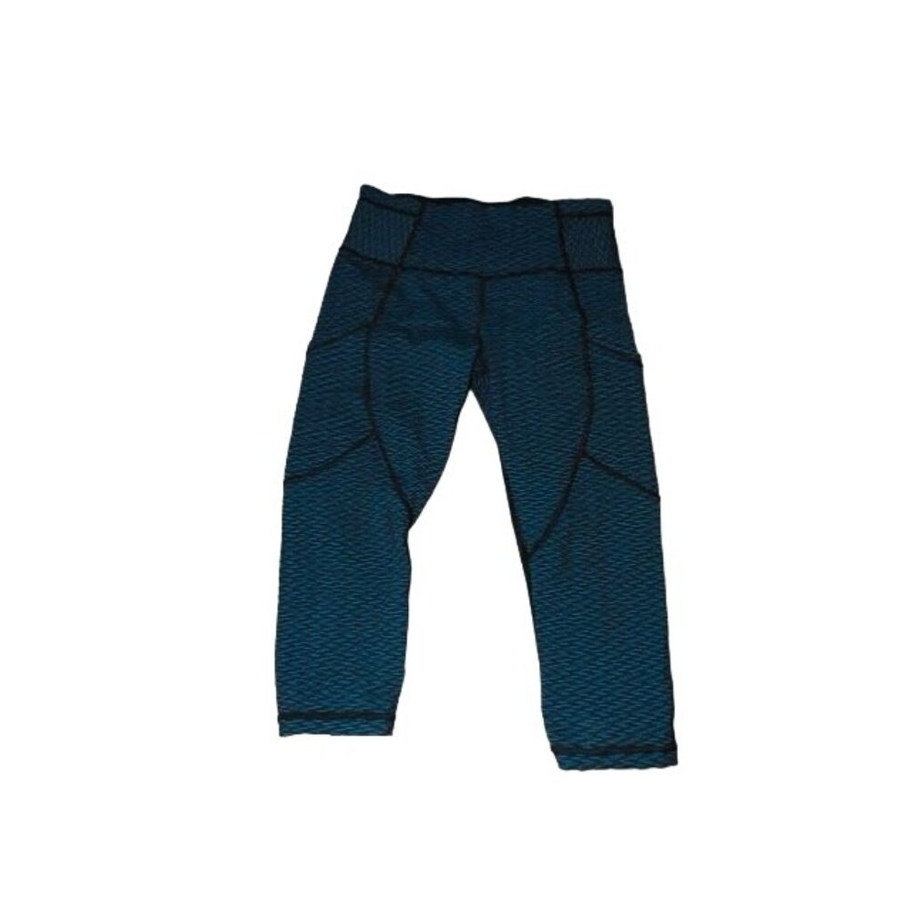 Lululemon Size 2 STRETCH Cropped Athletic Leggings Pants Side pockets
